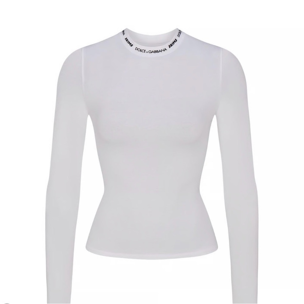 Dolce & Gabbana White Long Sleeve Tee